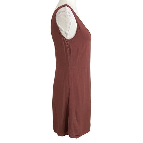 ARITZIA LITTLE MOON BROWN SLEEVELESS V-NECK MINI DRESS ARTICLE 63085 - 0 - Picture 2 of 10